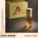 MİSKİ AMBER - Attar Altın Serisi, Alkolsüz Esans, 3 ml, - 1 Kutu (12 Adet)