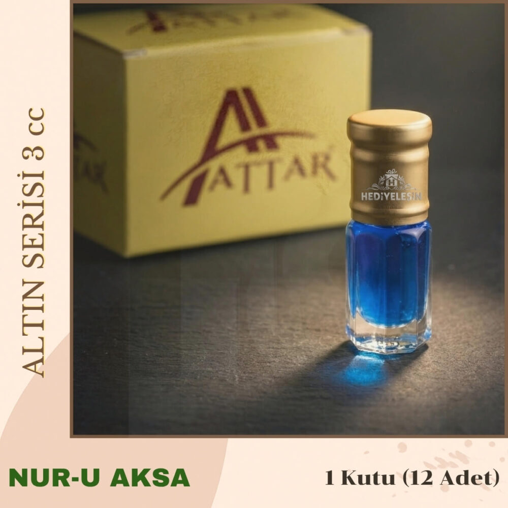 NUR-U AKSA - Attar Altın Serisi, Alkolsüz Esans, 3 ml, - 1 Kutu (12 Adet)