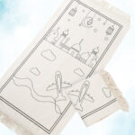Çoçuklara Özel Boyamalı Seccade Seti, Yıkanabilir Seccade - Görsel 2