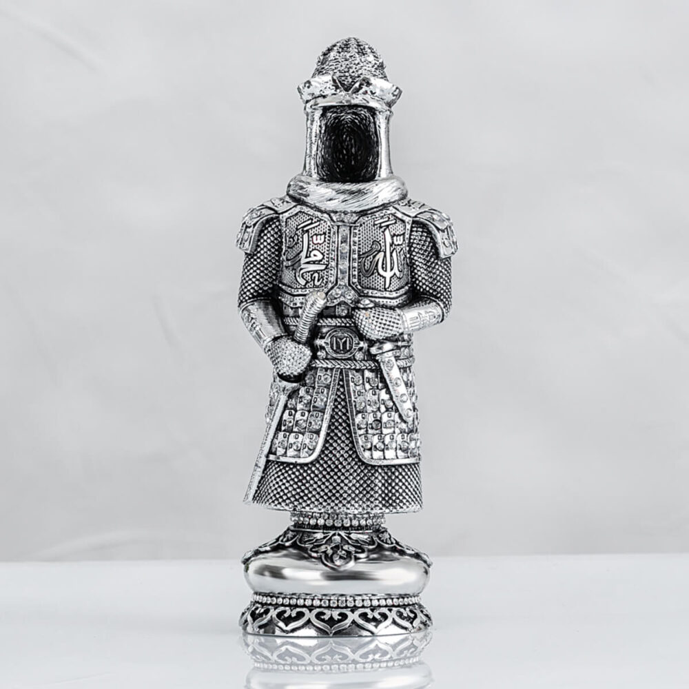 Ertuğrul Zırh Allah Muhammed Lafızlı - Gümüş Renk - Ebat : 11 x 28 cm