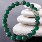 Malahit Doğal Taş Bileklik - 8 mm.