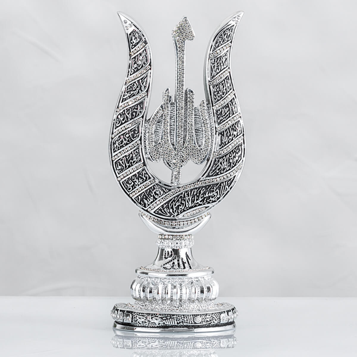 Lale Ayetel Kürsi Allah Lafızlı - Gümüş Renk - Ebat 10 X 22 cm. - YC408 Lale Ayetel Kürsi Allah Lafızlı - Gümüş Renk - Ebat : 10 x 22 cm. - Görsel 1