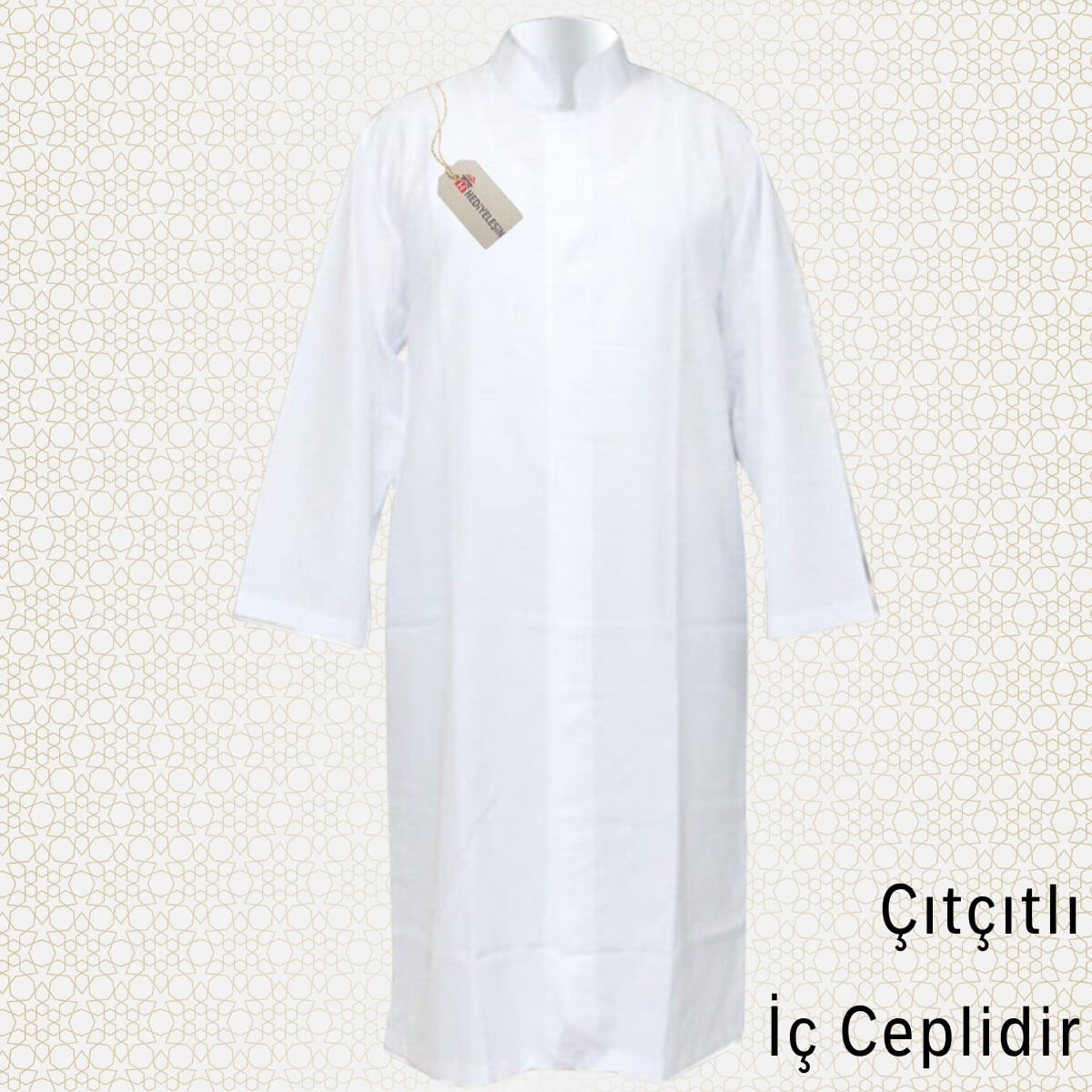 Sade Cübbe Imam Cübbesi - BEYAZ Sade Cübbe Imam Cübbesi - BEYAZ - Görsel 1