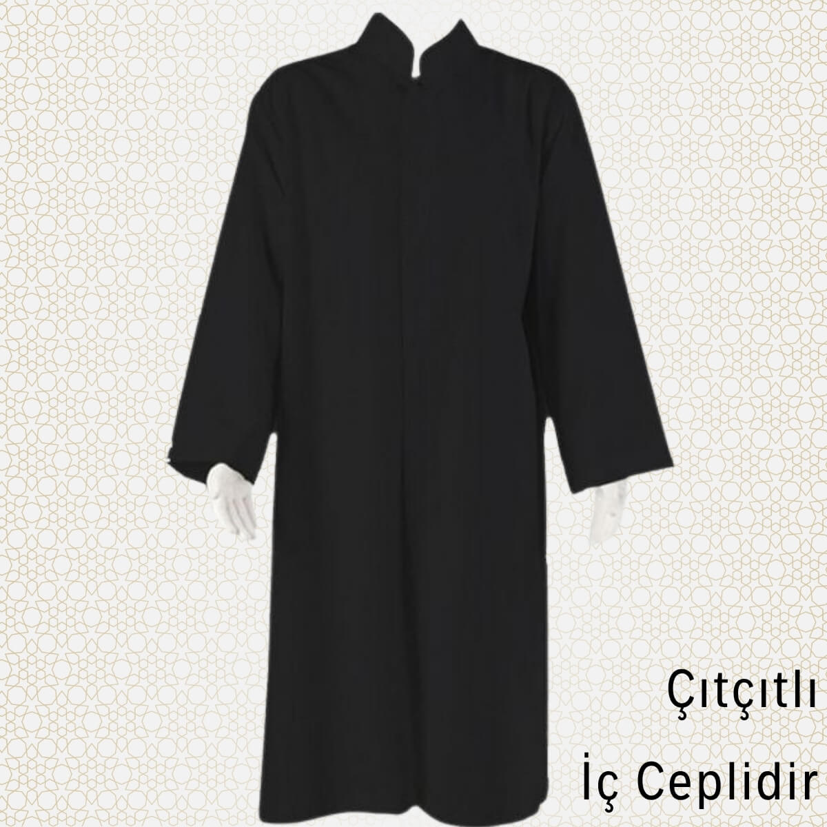 Sade Cübbe İmam Cübbesi - SİYAH Sade Cübbe İmam Cübbesi - SİYAH - Görsel 1