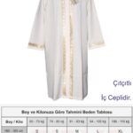 İşlemeli Cübbe, Sırmalı Cübbe, Imam Cübbesi - Beyaz