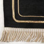 Eşlere Özel Kalpli Çiftli Seccade, Siyah Beyaz Gold İşleme - Görsel 4